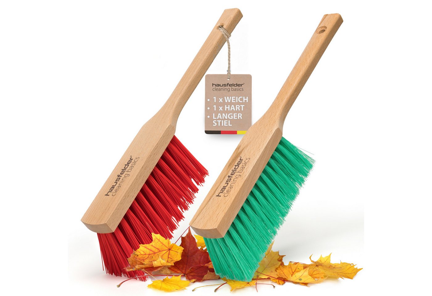 Hausfelder Kehrgarnitur Handfeger 2er Set Outdoor, 2 x Handfeger, harte/mittelharte Borsten, (2er Set, 2-tlg., Set), extra langer Griff, stabile Kunststoffborsten, praktisches 2er Set von Hausfelder