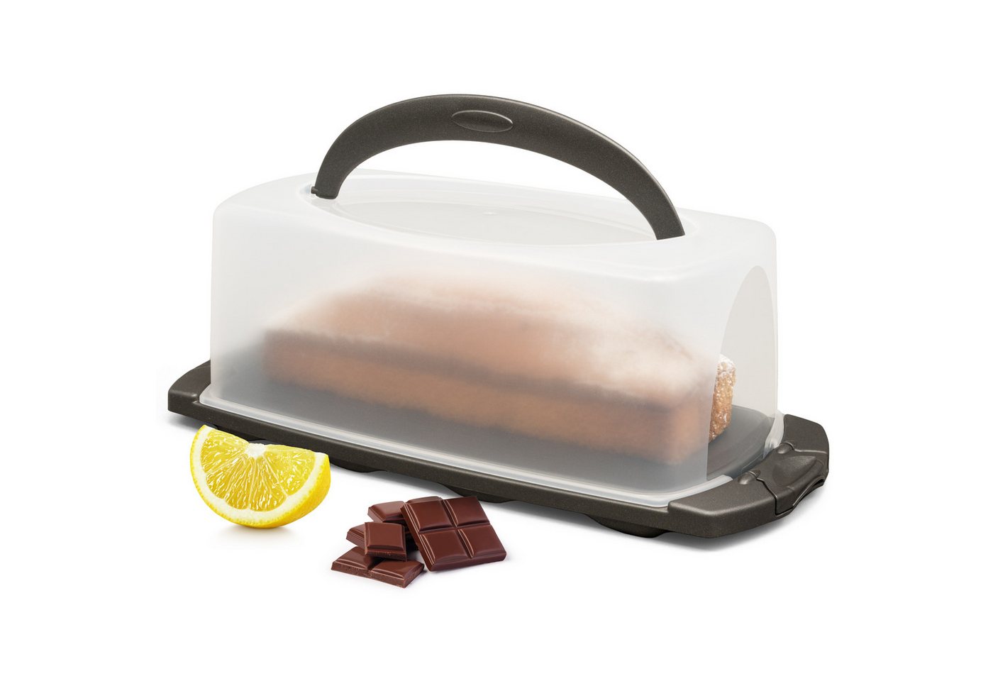 Hausfelder Kuchentransportbox Kuchentransportbox rechteckig (Kastenkuchen), Kunststoff, (Set, 1-tlg., 1 Box), Transportboxen mit Deckel von Hausfelder