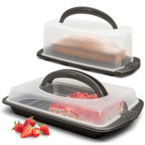 Hausfelder Kuchentransportboxen 2er Set, Vorteilspack - 1x rechteckig für Blechkuchen, 1x rechteckig für Kastenkuchen Hausfelder Kuchentransportboxen 2er Set, Vorteilspack - 1x rechteckig für Blechkuchen, 1x rechteckig für Kastenkuchen von Hausfelder