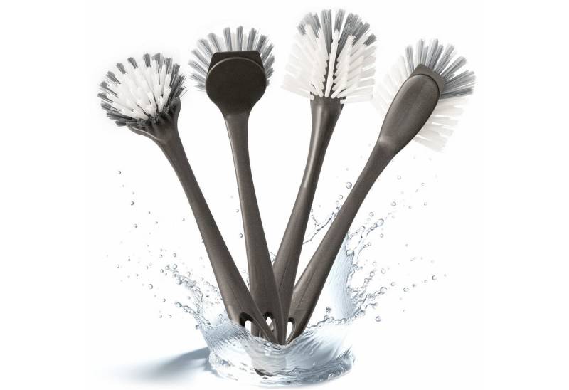 Hausfelder Reinigungsbürsten-Set Hausfelder 4er Set Spülbürsten (Spül- und Küchenbürste Schwarz), Teller, Gläser, Besteck, (Set, 4-tlg., 4teilig), Küchenbürsten aus Kunststoff schwarz von Hausfelder