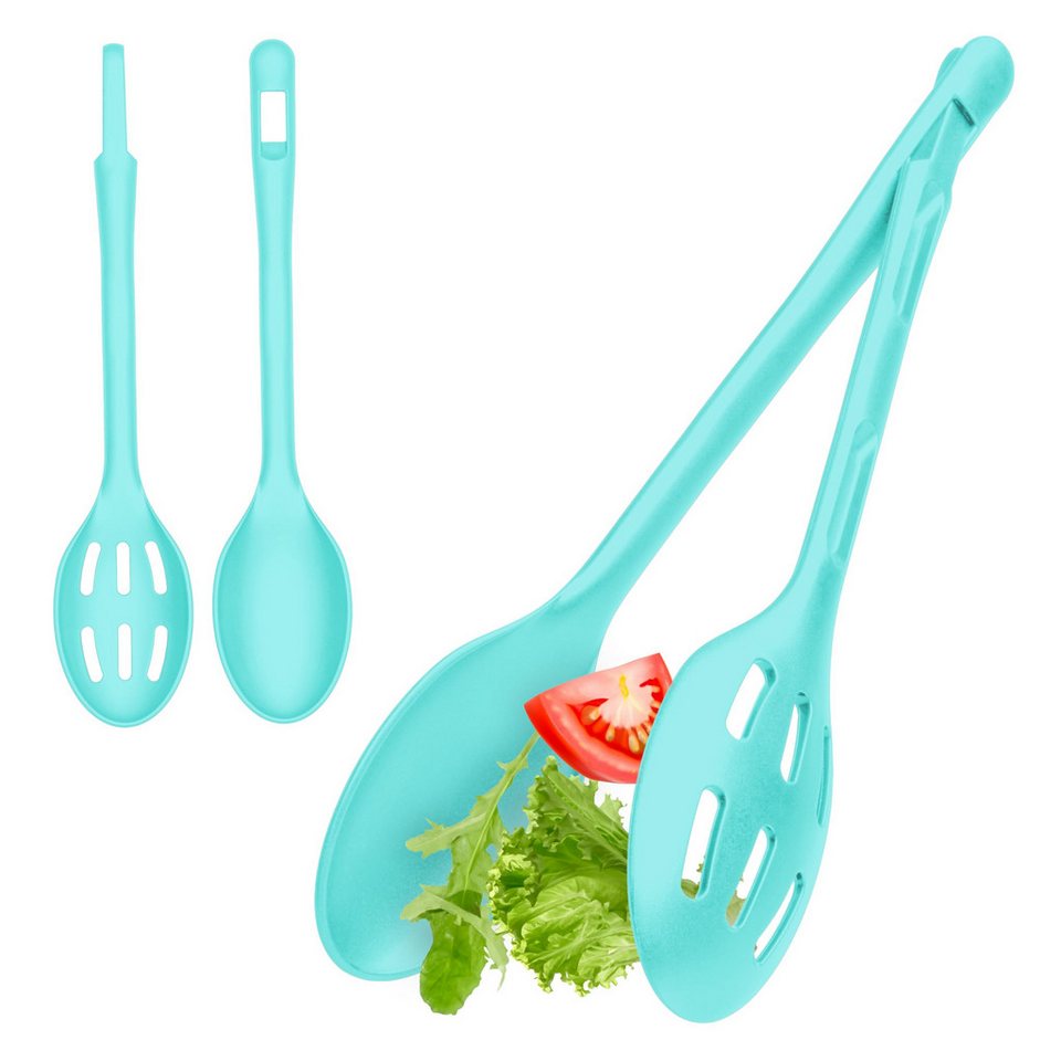 Hausfelder Salatbesteck Salatbesteck 2iteilig (Grün) (Set 2teilig, 2 Salatlöffel), 2-teiliges Salatbesteck, einfaches Clicksystem von Hausfelder