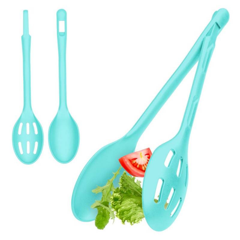Hausfelder Salatbesteck Salatbesteck 2iteilig (Grün) (Set 2teilig, 2 Salatlöffel), 2-teiliges Salatbesteck, einfaches Clicksystem von Hausfelder