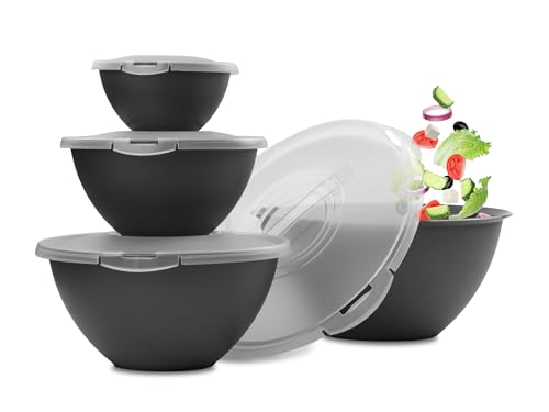 Hausfelder Salatschüssel Set groß mit Deckel, Schüsselset 0,7-6 L in Anthrazit Schwarz, große Schüsseln aus Kunststoff BPA-frei Hausfelder Salatschüssel Set groß mit Deckel, Schüsselset 0,7-6 L in Anthrazit Schwarz, große Schüsseln aus Kunststoff BPA-frei von Hausfelder