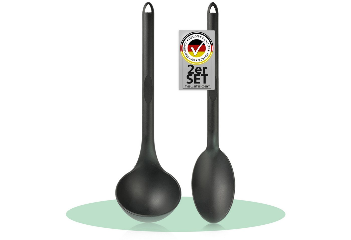 Hausfelder Schöpfkelle Hausfelder KÜCHENHELFER Set (1 x Schöpfkelle, 1 x Schöpflöffel), (2er Set, 2-St) 2er Set zum Kochen und Servieren, Hitzebeständig, BPA-freie von Hausfelder
