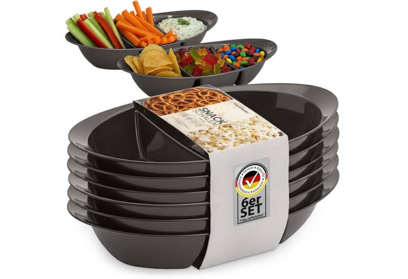 Hausfelder Servierplatte Snackbox 6er Set, Servierplatte für Snacks, Snackteller, Kunststoff, (6-tlg), mikrowellengeeignet, spülmaschinengeeignet von Hausfelder