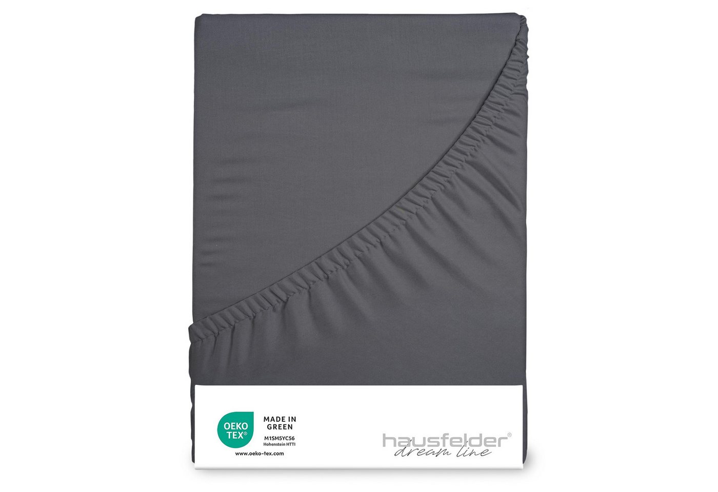 Hausfelder Spannbettlaken Bettlaken (Boxspring 90/100x200cm, Anthrazit), Baumwolle, Gummizug: rundum, (1 Stück) von Hausfelder
