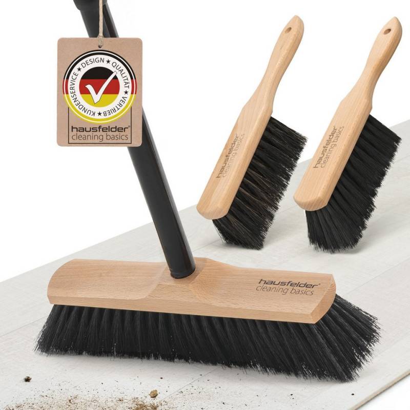Hausfelder Staubbesen Zimmerbesen + Handbesen, Vorteilspack: 1 x Besen 30cm, 2 x Handfeger von Hausfelder