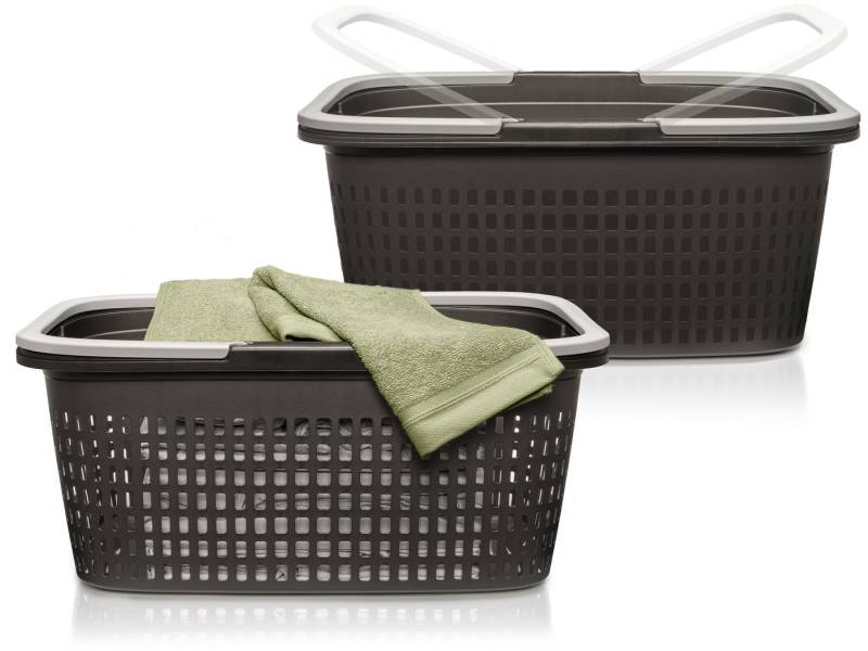 Hausfelder Wäschekorb Wäschekörbe Wäschewannen mit Henkel (Set, 1 St), Stabil & Wetterfest von Hausfelder