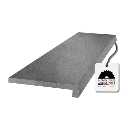 HausFux Fuxalit Innenfensterbank Beton – Zuschnitt auf Maß – MDF Fensterbank mit CPL-Beschichtung – modern, UV-beständig, pflegeleicht (Beton, T x L | 30 x 180 cm) von Hausfux