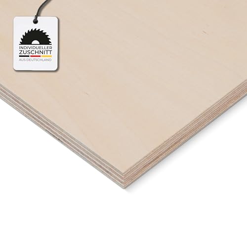 HausFux Multiplex-Platte nach Maß - 1,2 cm starkes Birken-Sperrholz, hohe Stabilität, kreuzweise verleimt, feuchtigkeitsresistent - Handwerker-Qualität - Maßanfertigung (Natur, 90 x 80 cm) von Hausfux