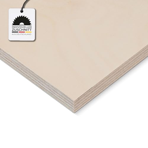 HausFux Multiplex-Platte nach Maß - 1,5 cm starkes Birken-Sperrholz, hohe Stabilität, kreuzweise verleimt - Handwerker-Qualität - Maßanfertigung (Natur, 50 x 30 cm) von Hausfux