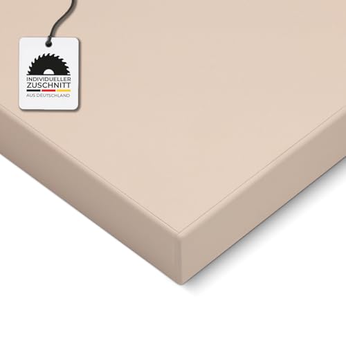 HausFux Spanplatte nach Maß - 2,5 cm stark, melaminbeschichtet, mit ABS-Kante - Made in Germany - Maßanfertigung - für Möbel- und Innenausbau (Sandbeige, 120 x 50 cm) von Hausfux