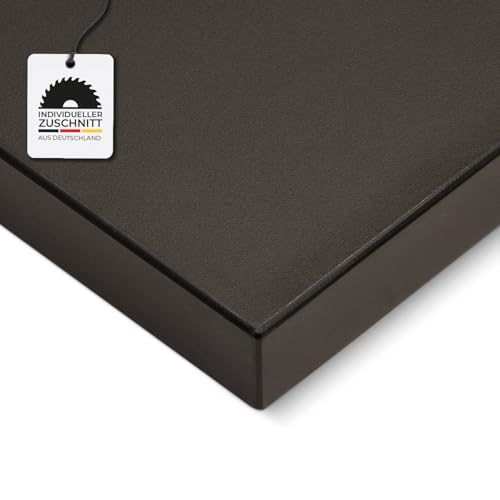 HausFux Spanplatte nach Maß - 2,5 cm stark, melaminbeschichtet, mit ABS-Kante - Made in Germany - Maßanfertigung - für Möbel- und Innenausbau (Vulkan Schwarz, 50 x 40 cm) von Hausfux
