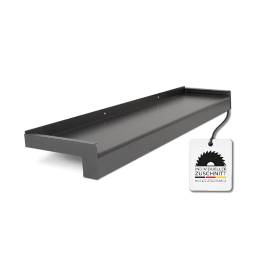 HausFux jetLINE Aluminium Fensterbank außen - nach Maß inkl. Putzabschluss, Klinkerabschluss oder Alu-Gleitabschluss - individueller Zuschnitt - bis 3 m (Eisenglimmergrau, T x L | 15 x 90 cm) von Hausfux