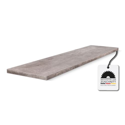 HausFux studioLINE MDF-Innenfensterbank nach Maß - 1,8 cm stark, melaminbeschichtet, mit ABS-Kante - Made in Germany - individueller Zuschnitt (Bellato Grau, T x L | 25 x 90 cm) von Hausfux