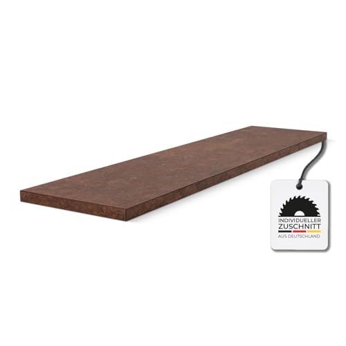 HausFux studioLINE MDF-Innenfensterbank nach Maß - 1,8 cm stark, melaminbeschichtet, mit ABS-Kante - Made in Germany - individueller Zuschnitt (Ceramico Rost, T x L | 15 x 100 cm) von Hausfux
