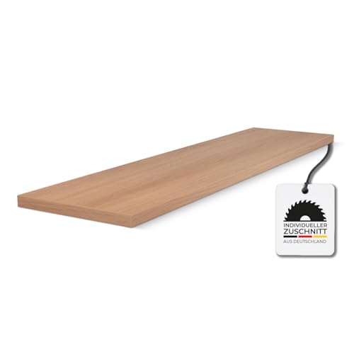 HausFux studioLINE MDF-Innenfensterbank nach Maß - 1,8 cm stark, melaminbeschichtet, mit ABS-Kante - Made in Germany - individueller Zuschnitt (Eiche Style Zimt, T x L | 20 x 120 cm) von Hausfux