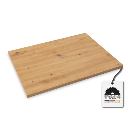 Hausfux Tischplatte nach Maß - 2,5 cm Starke Spanplatte mit ABS-Kante - individueller Zuschnitt - Made in Germany (Artisan Eiche, 150 x 80 cm) von Hausfux
