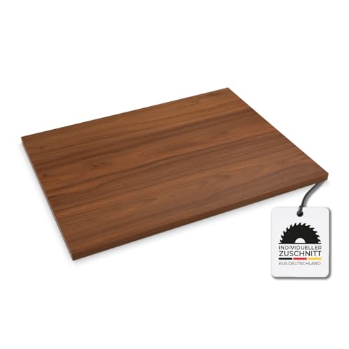 Hausfux Tischplatte nach Maß - 2,5 cm Starke Spanplatte mit ABS-Kante - individueller Zuschnitt - Made in Germany (Madison Walnuss, 120 x 60 cm) von Hausfux