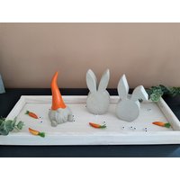 Hoppel Und Stuppsi - Hasen Osterhasen Beton Raysin Grau Weiß von HausgemachtKreativ