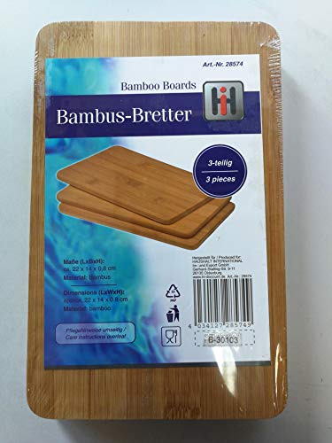 Bambus-Bretter 3tlg. Brotbrett Frühstücksbrett Holz-Brett Holzbrett von Haushalt International