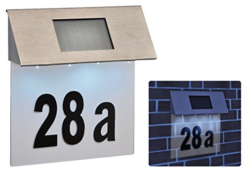 Design Solar LED Hausnummer Edelstahl Hausnummern #249 von Haushalt International