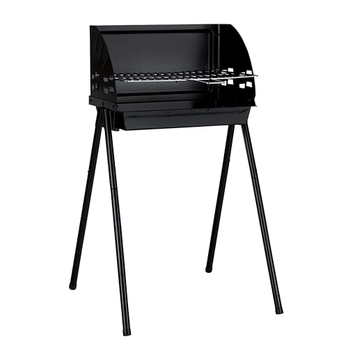 Grill Standgrill Holzkohlegrill mit Windschutz 64256 von Haushalt International