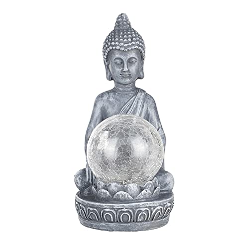 Haushalt International HI 70407 LED Solar Buddha mit Glaskugel und Farbwechsel von Haushalt International