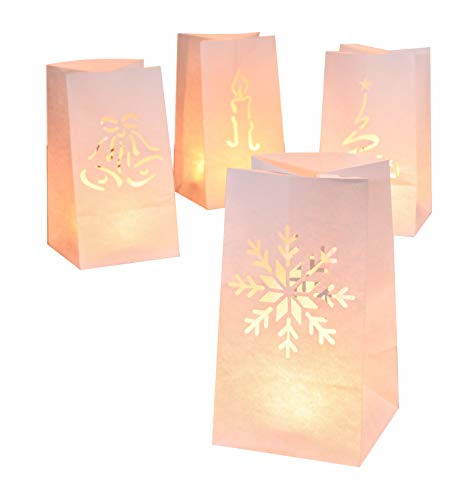 Haushalt International 8 Stück Lichtertüten Weihnachten Dekoration Deko Leuchttüten Kerzen Tüten Licht Candle Bag von Haushalt International