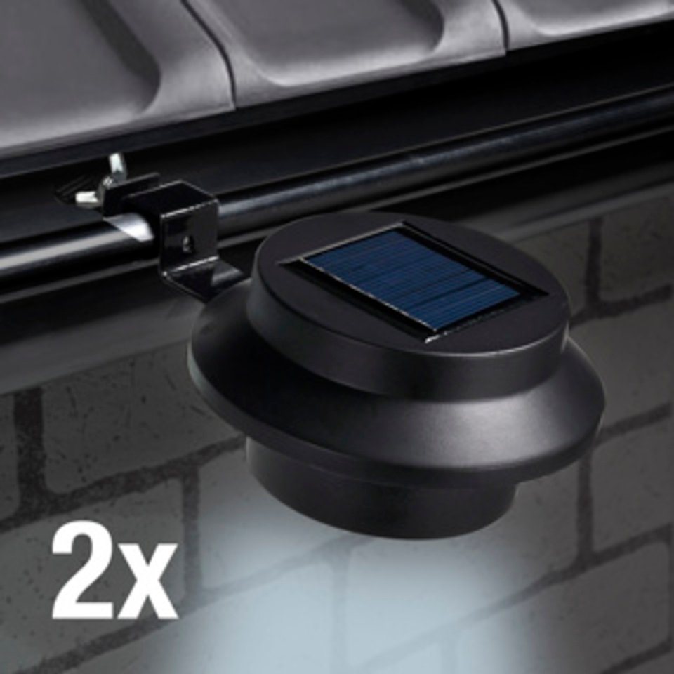 Haushalt International Außen-Deckenleuchte LED Solar Dachrinnenleuchten Farbe: schwarz, 2er-Set von Haushalt International