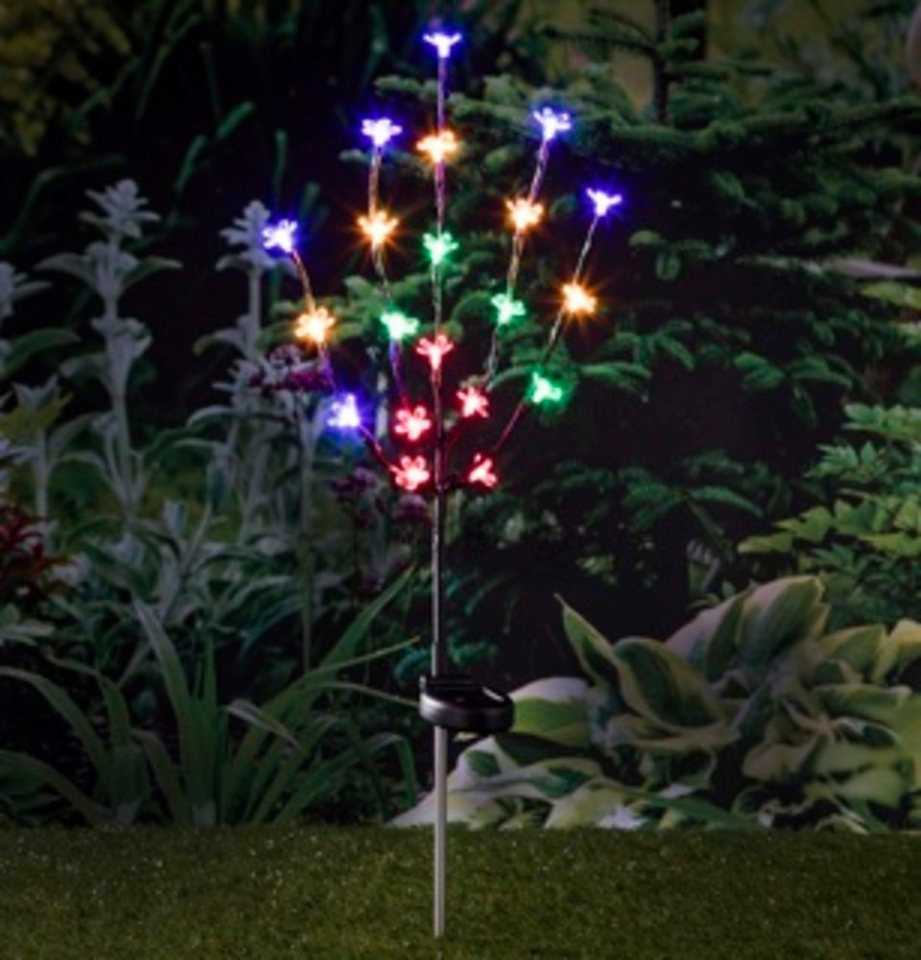 Haushalt International Gartenstecker LED Solar Kirschblütenstecker mit 20 bunten LEDs (1-St) von Haushalt International