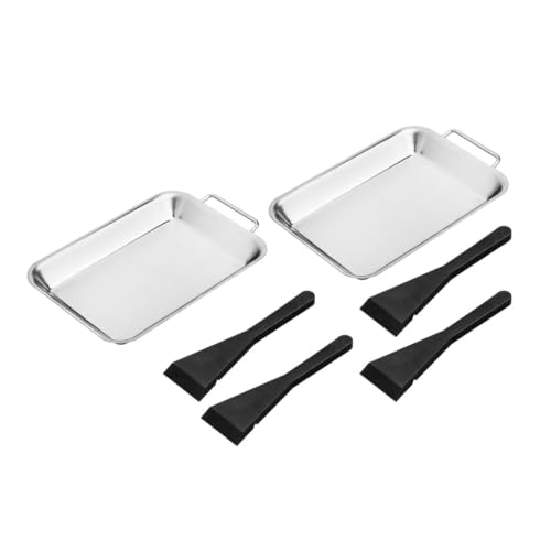 Haushalt International Grillpfanne 21x12,8x2cm Edelstahl 2er Set, Silber/schwarz von Haushalt International