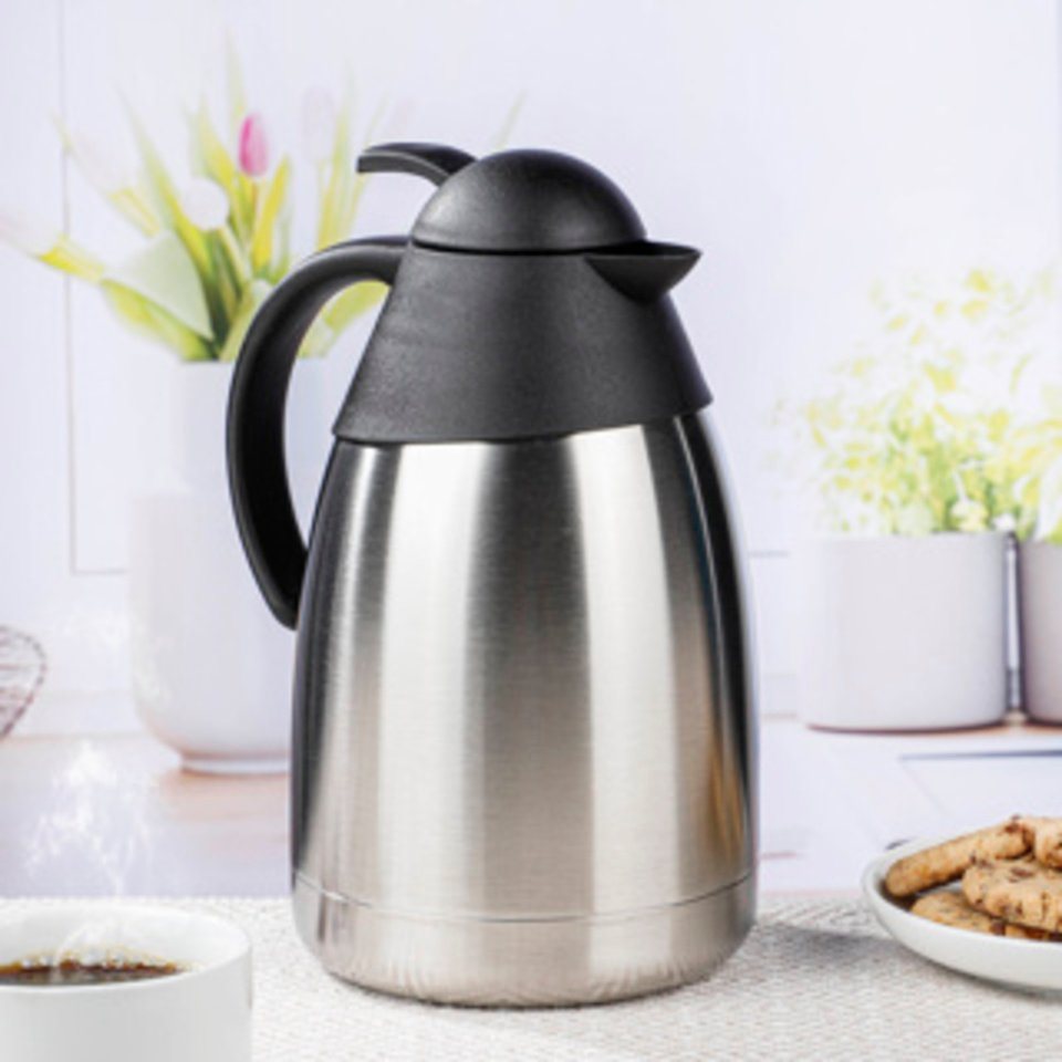 Haushalt International Isolierkanne Isolierkanne 1,5 Liter doppelwandiger mattierter Edelstahl, (1-St) Haushalt International Isolierkanne Isolierkanne 1,5 Liter doppelwandiger mattierter Edelstahl, (1-St) von Haushalt International