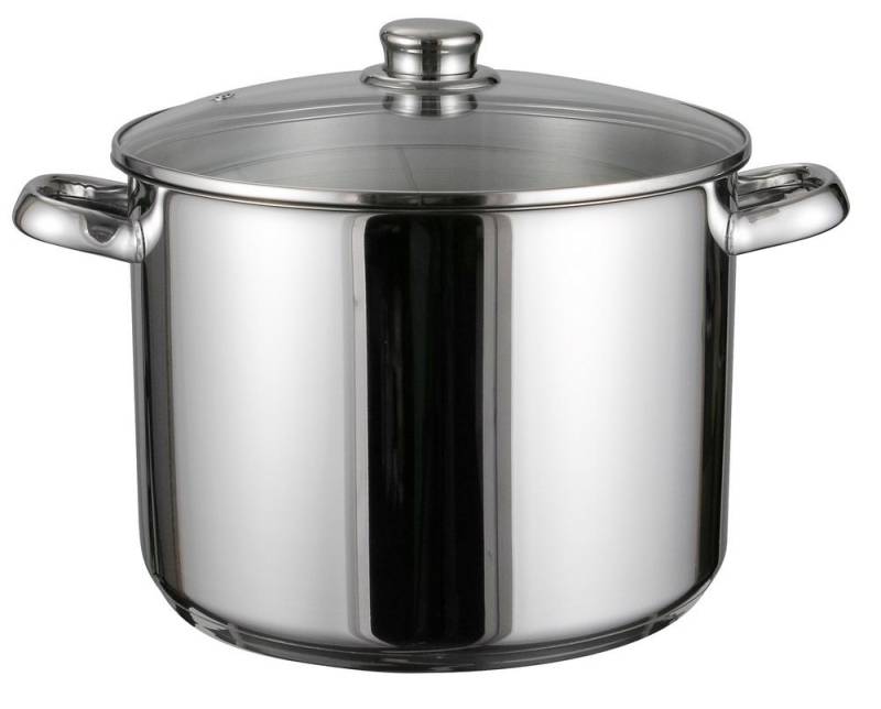 Haushalt International Kochtopf 10 Liter Universalkochtopf Edelstahl Großraumtopf, Edelstahl, induktionsfäihg von Haushalt International