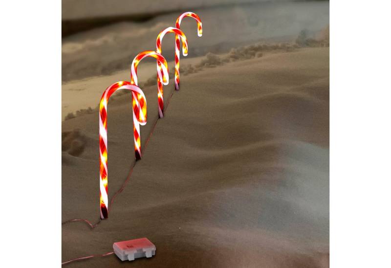 Haushalt International LED Dekolicht 4tlg. LED Leuchtstab-Set Zuckerstange, 32 LEDs, 44 cm von Haushalt International