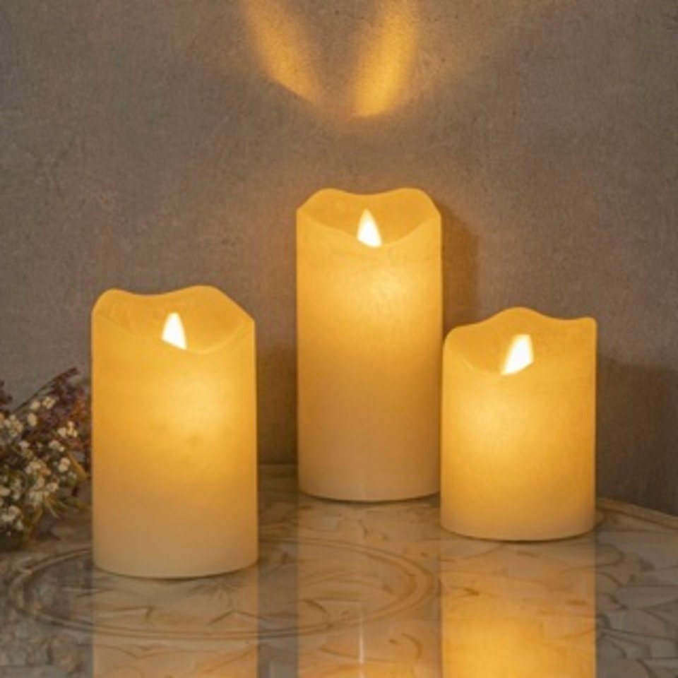 Haushalt International LED-Kerze Flammenlose LED Kerzen, 3er Set mit beweglicher Flamme (1-tlg) von Haushalt International