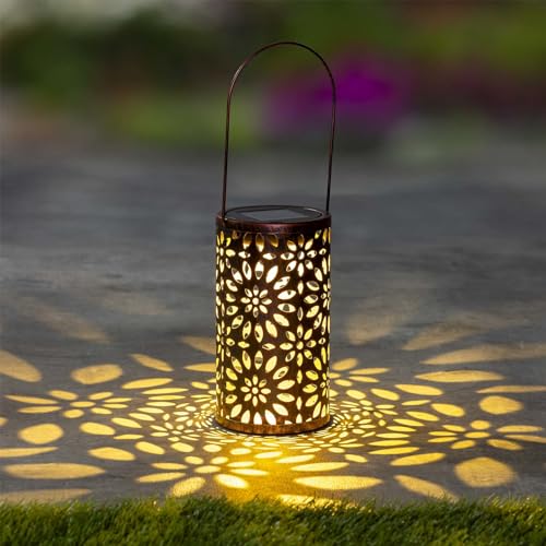 Haushalt International LED Solar Laterne im Blumendesign 1warmweißes LED 10x18cm von Haushalt International