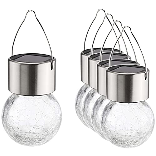 Haushalt International Solar-Hängelampe mit Crackle Glass 5er Set von Haushalt International