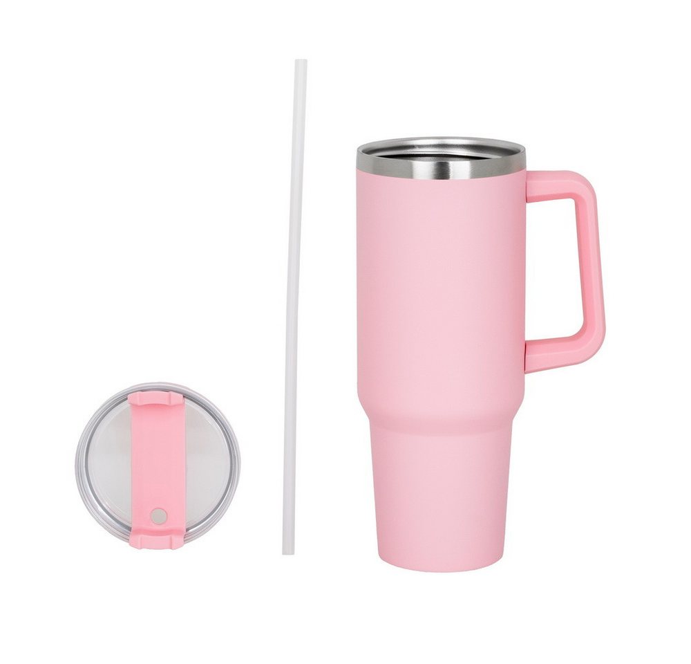 Haushalt International Thermobecher Chefware Trinkbecher mit Trinkhalm Isolierbecher+Strohhalm von Haushalt International