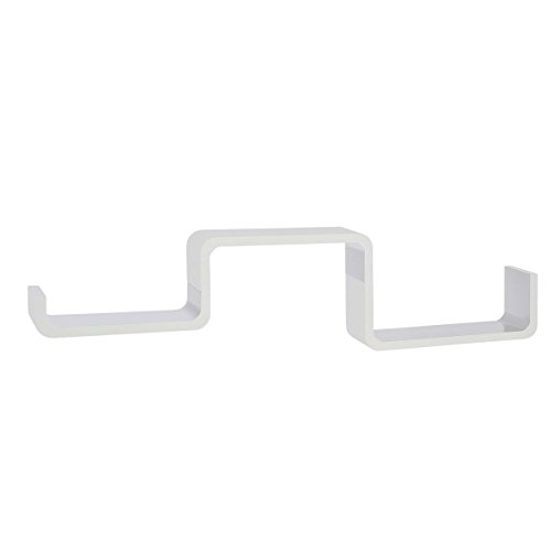 Haushalt International Wandregale U-Form 3er Set Hängeregale Retro Design Wandboard weiß Regale von Haushalt International