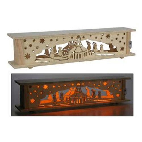 Haushalt International Weihnachtslandschaft aus Holz mit 10 LED Lampen von Haushalt International