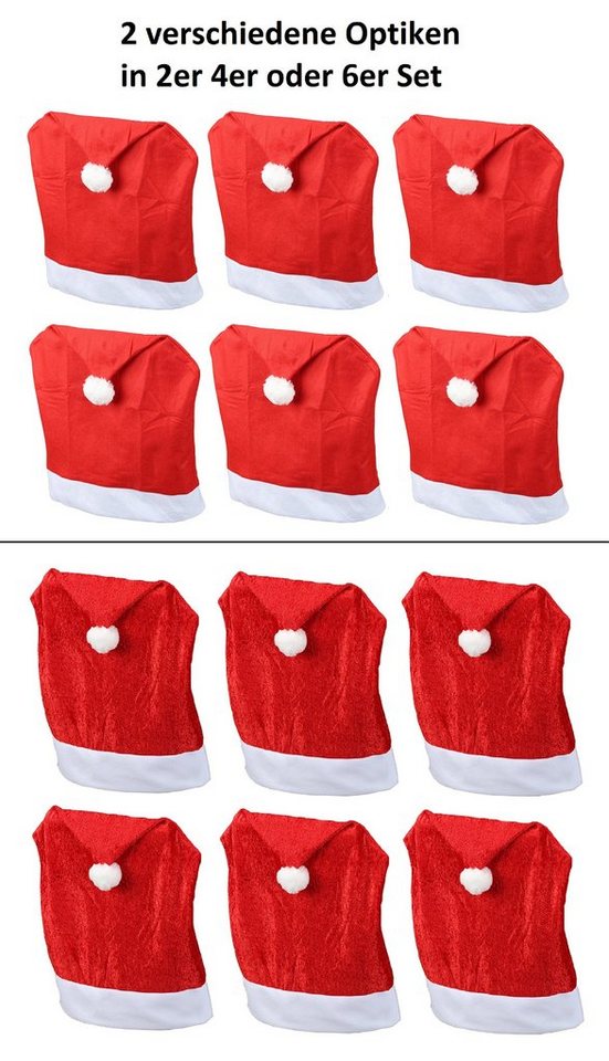 Hussen-Set Weihnachts-Stuhlhussen, Nikolaushussen, Weihnachtsstuhlbezug, Haushalt International von Haushalt International