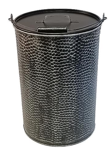 Haushalt-Krausse.de Ascheeimer 14oder25l,alteisen oder kupferfarben gehämmert von Haushalt-Krausse.de