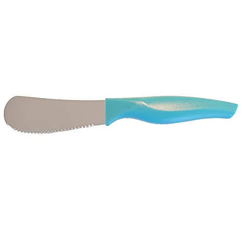 Brötchenmesser aus Edelstahl mit blauem Griff und Wellenschliff (Brötchenmesser) von Haushaltshelden