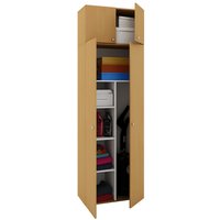 VCM Putzmittelschrank Vandol II, mit Türen und Aufsatz, Buche von VCM