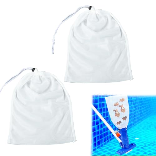 30cm Poolsauger Filter | Auffangbeutel Ersatz Netz | Poolsauger Zubehör | Stoff Filter | Reinigung Netzbeutel | Staubsaugerbeutel Netzbeutel | mit Kordelzug Verschluss | Poolsauger Beutel (2 Stück) von Hausio