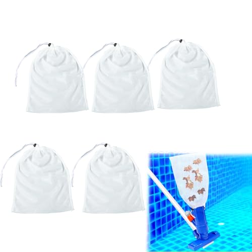 46×40cm Ersatz Filtersäcke für Poolsauger Reinigung | Poolsauger Filter | Feines Filternetz | poolsauger Beutel | Wiederverwendbarer Filterbeutel für Pool Aquarium | Passend für Pool Reiniger (5 Pcs) von Hausio