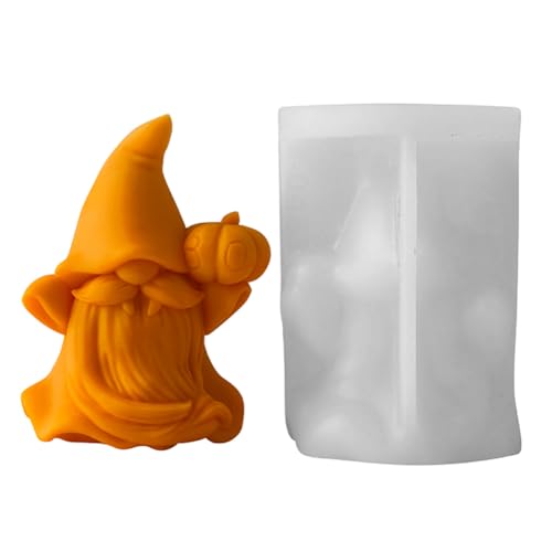 Hausio Silikonformen Wichtel - 3D Silikonform Weihnachten, Gießformen Silikon Weihnachten, Silikonform Wichtel Kerzenformen Zum Gießen, Silikonformen, DIY Gießformen Gießform Weihnachten (Stil 3) von Hausio