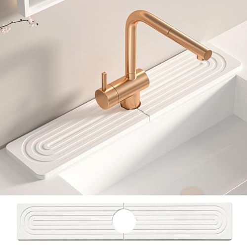 Hausio Wasserhahn Spritzschutz - Wasserhahn Schutz Abtropfmatte, Ssteinmatte Wasserhahn Matte, Stone Mat Kitchen, Kieselgur Matte Küche, Stein Waschbecken Splash Pad, Sink Mat Für Küche/Badezimmer Hausio Wasserhahn Spritzschutz - Wasserhahn Schutz Abtropfmatte, Ssteinmatte Wasserhahn Matte, Stone Mat Kitchen, Kieselgur Matte Küche, Stein Waschbecken Splash Pad, Sink Mat Für Küche/Badezimmer von Hausio
