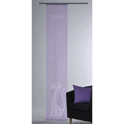 Polyester Flächenvorhang Cat Violett Weiss 45x245 cm von Hausmarke Magita